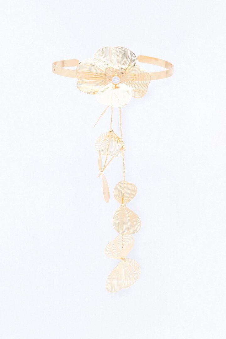 Fairy Garden Floral Arm Cuff - Gold