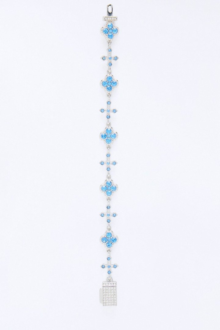 Azure Cross and Creed Bracelet - Silver