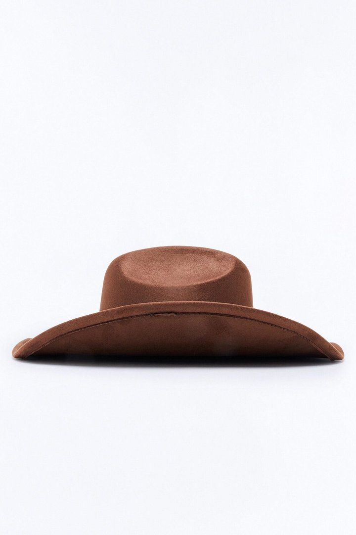 Miss Me Faux Suede Cowboy Hat - Brown/combo
