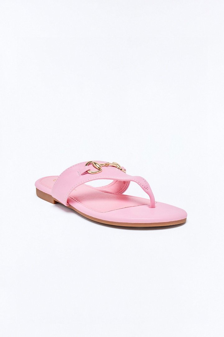 Bello Hardware Flip Flops - Pink