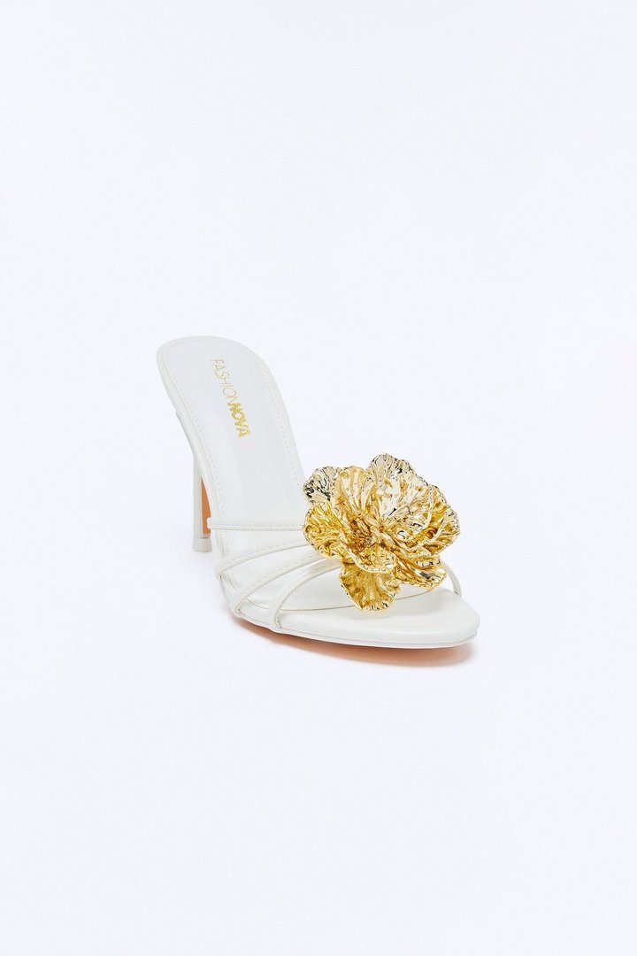 Iana Flower Stiletto Heels - White