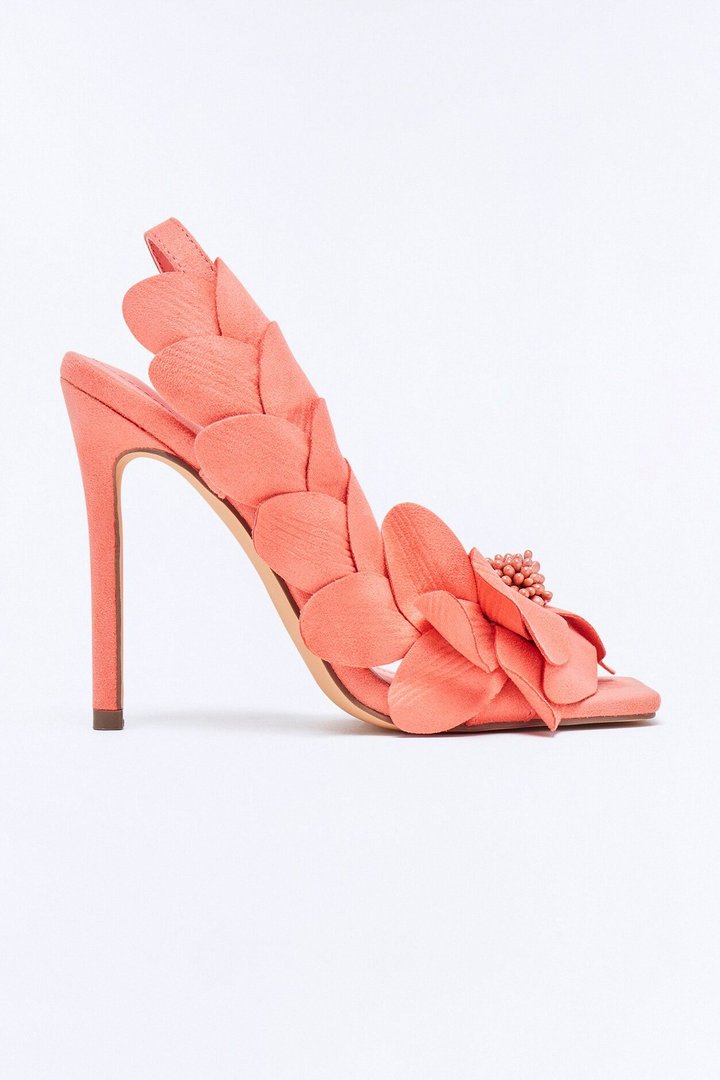Elopement Flower Slingback Heels - Pink