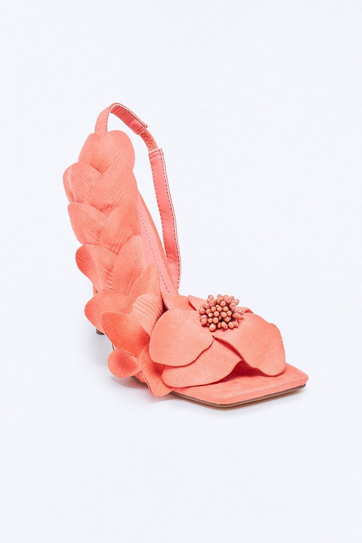 Elopement Flower Slingback Heels - Pink