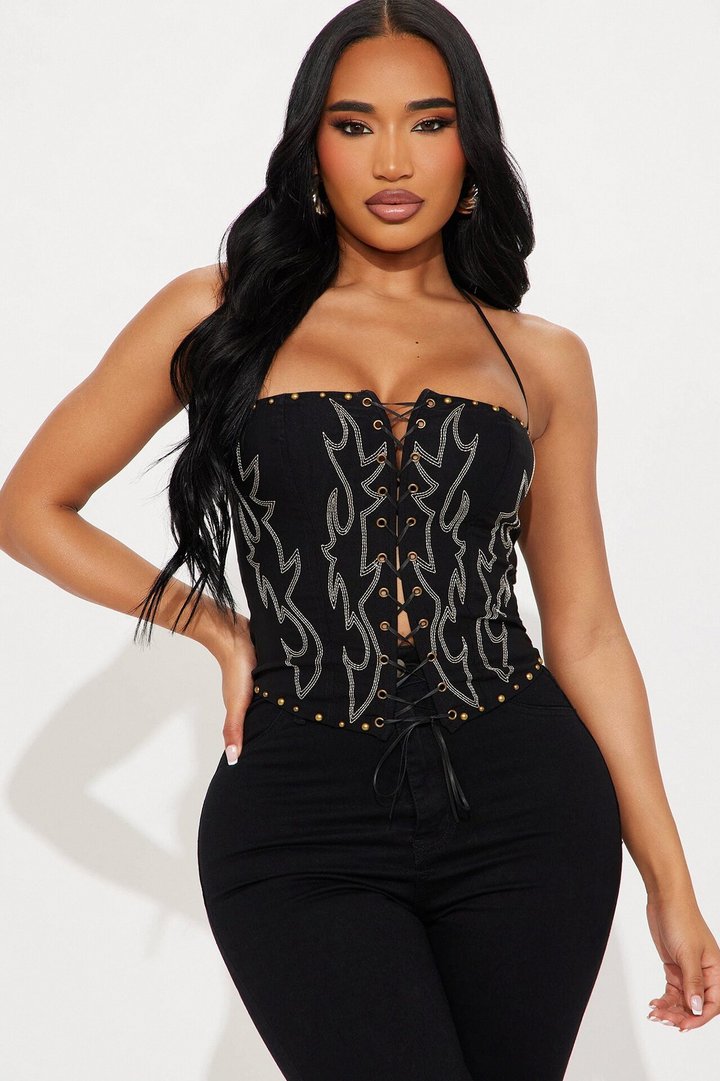 Desert Rider Corset Top - Black