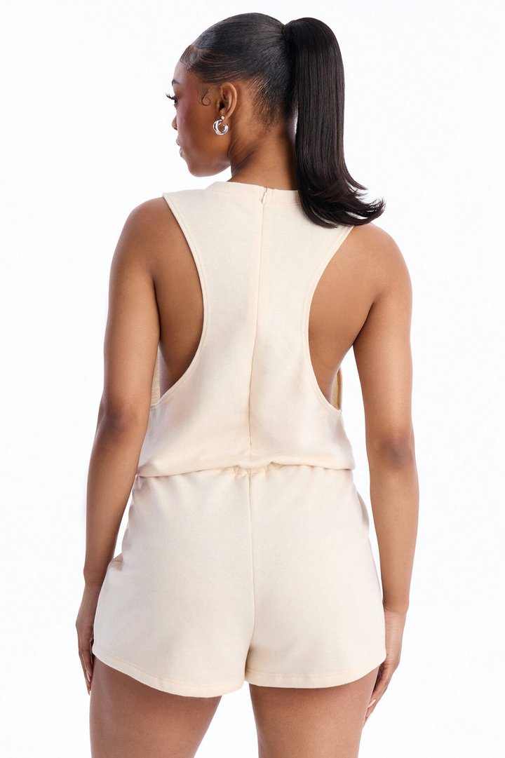Weekend Chill French Terry Romper - Yellow