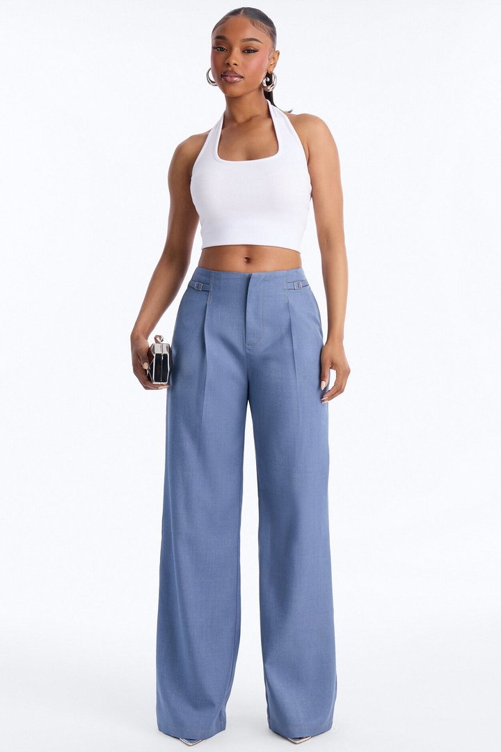 Angela High Rise Trouser Pant 33″ - Blue