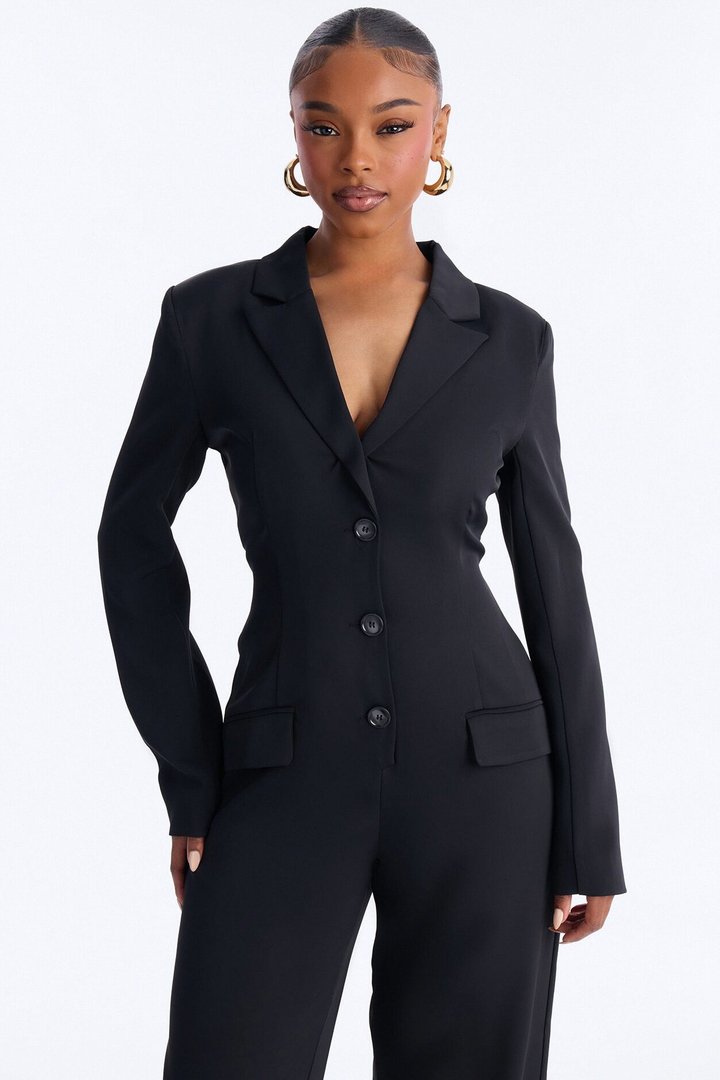 Office Hours Wide Leg Jumpsuit - Black