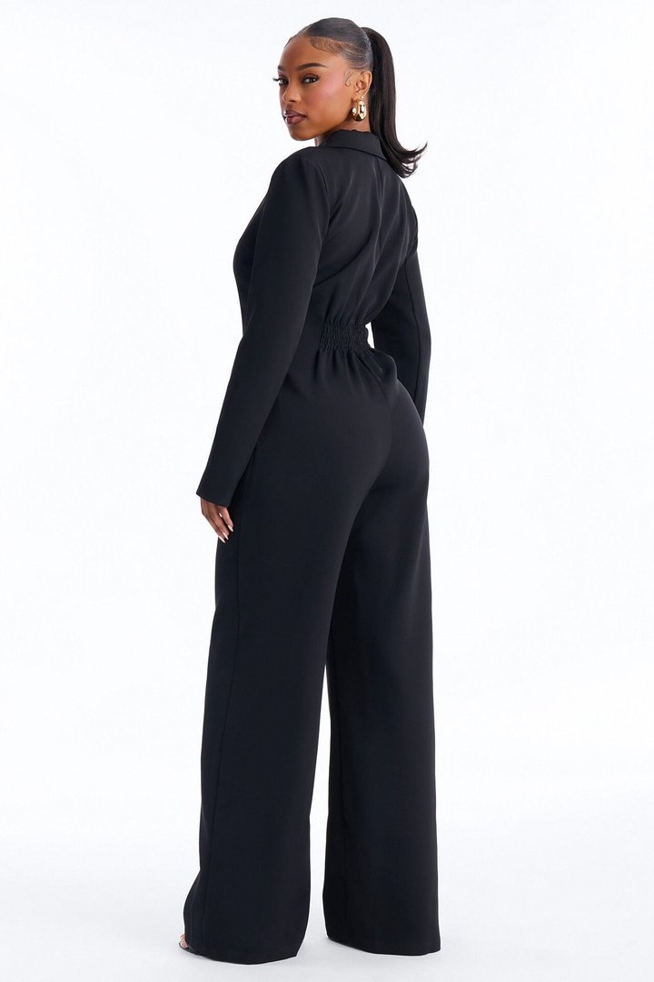 Office Hours Wide Leg Jumpsuit - Black
