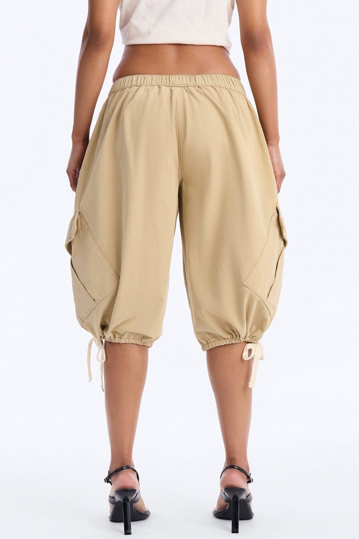 Carter Twill Cargo Bubble Hem Bermuda Short - Khaki