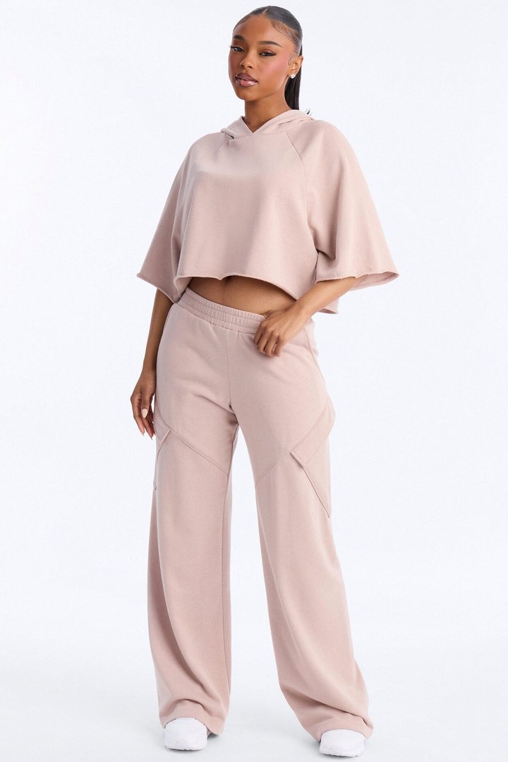 Easy Days French Terry Lounge Top - Taupe