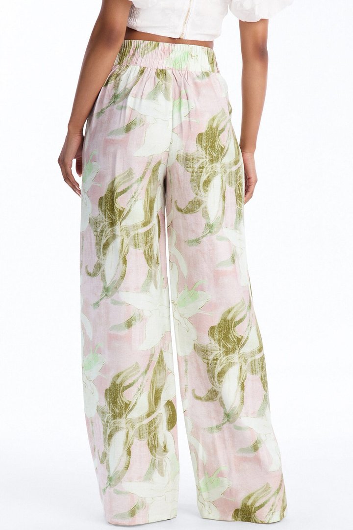 Fiona Floral Wide Leg Pant - Pink/combo