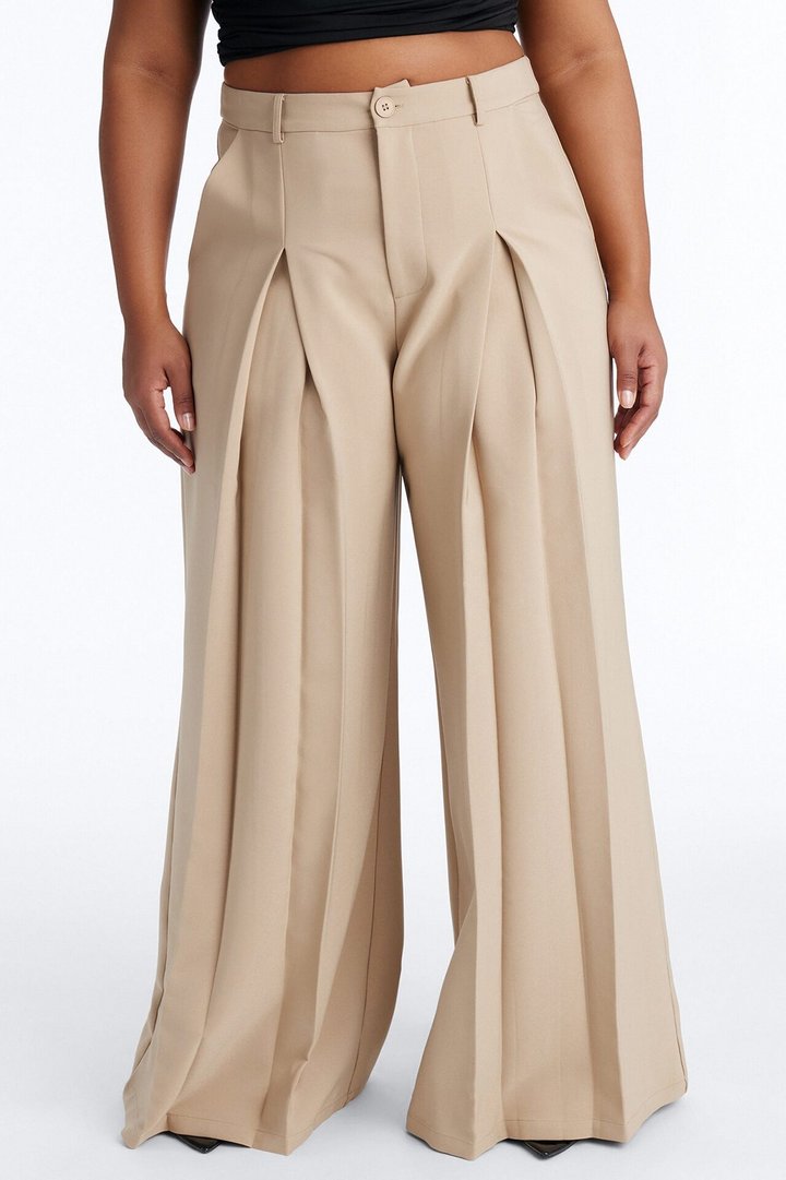 Karianna Crepe Woven Wide Leg Pant 33 - Khaki