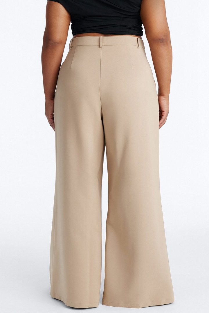 Karianna Crepe Woven Wide Leg Pant 33 - Khaki