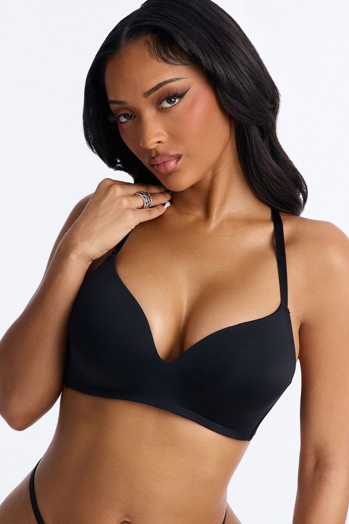 Criss Cross Comfort Wirefree Lightly Padded Bra - Black