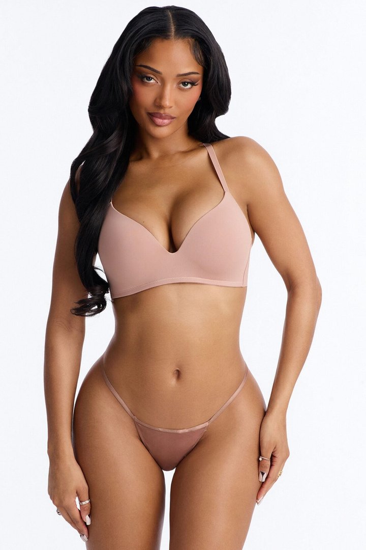 Criss Cross Comfort Wirefree Lightly Padded Bra - Nude