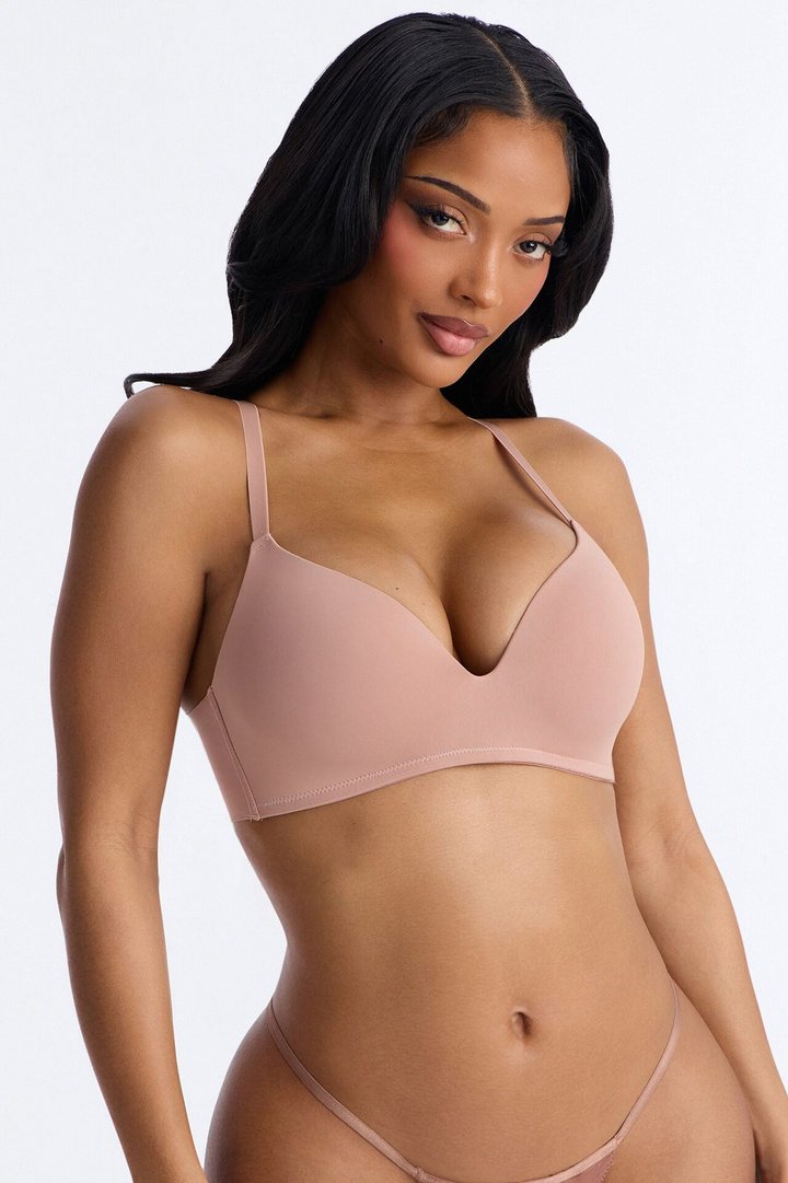 Criss Cross Comfort Wirefree Lightly Padded Bra - Nude