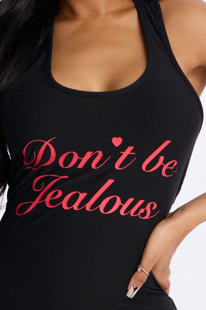 Don't Be Jealous PJ Sleep Dress - Black/Red
