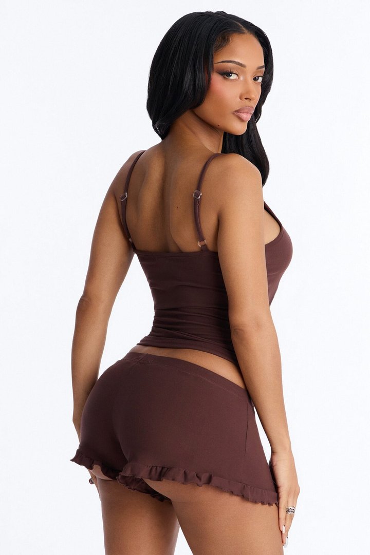 God's Plan Cami PJ Short Set - Chocolate
