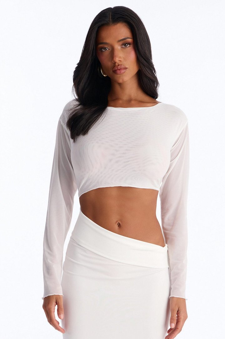 Body Language Mesh Maxi Dress - White