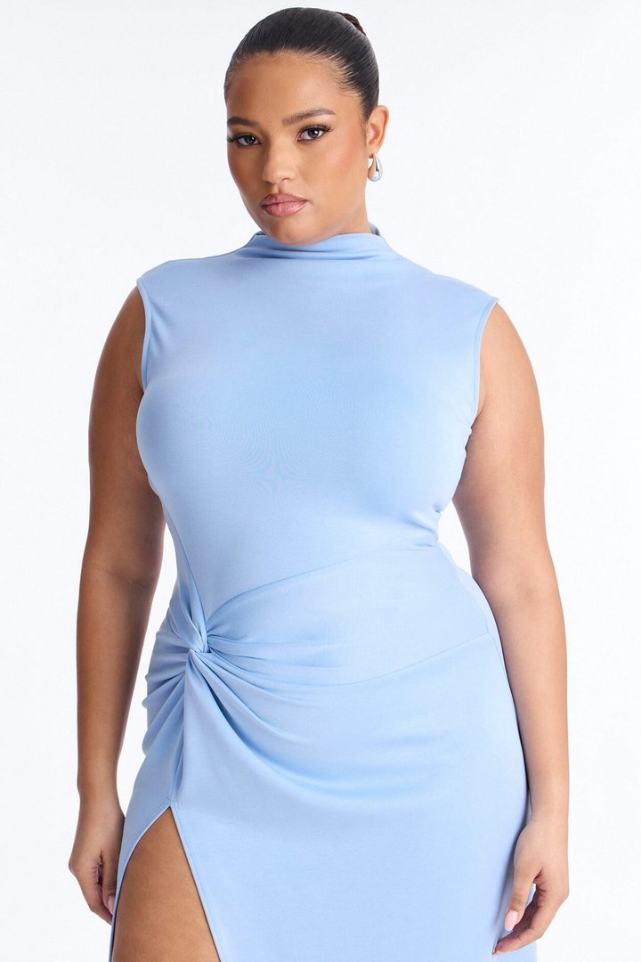 Vivi Twist Maxi Dress - Blue