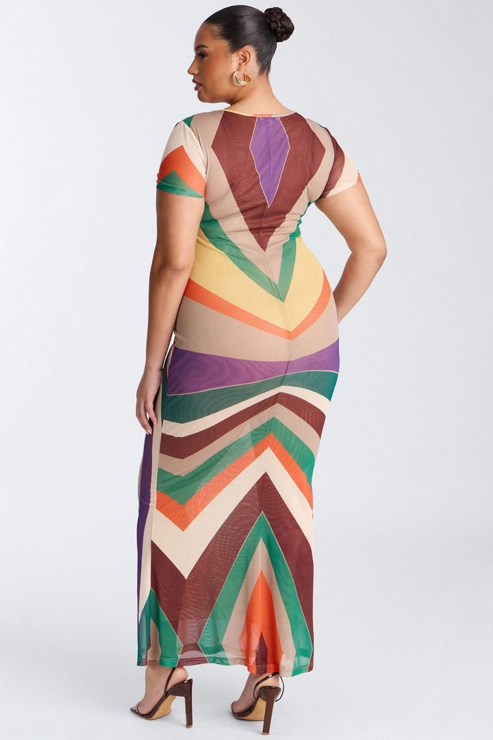 Poolside Babe Mesh Maxi Dress - MultiColor