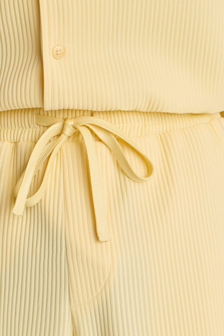 Show Up Slim Slit Pants - Butter Yellow