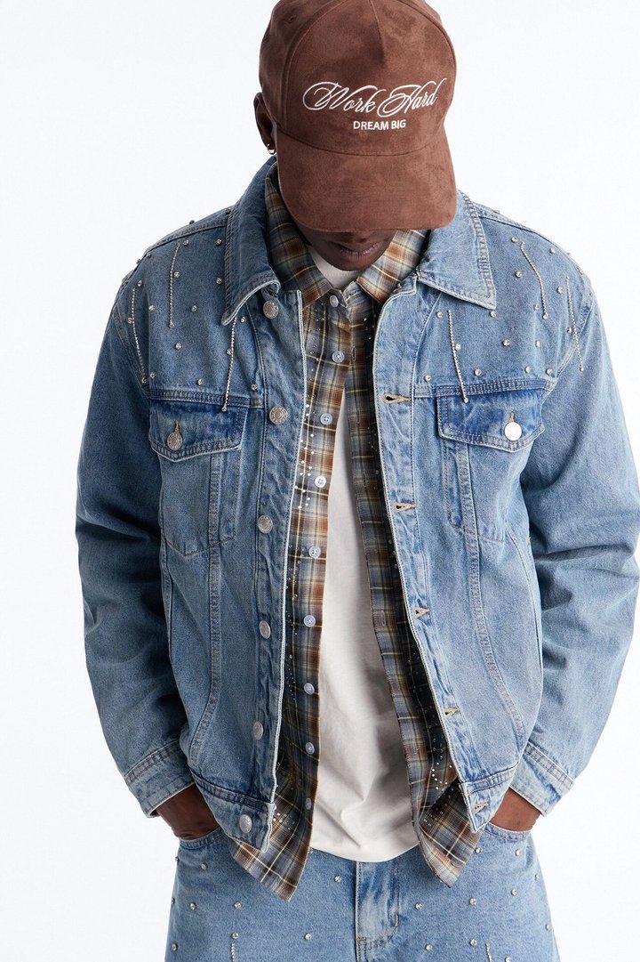 Cropped Street Ice Denim Jacket - Light Wash