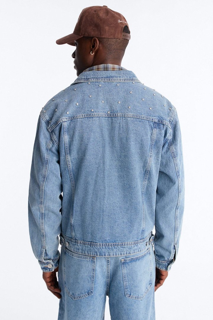 Cropped Street Ice Denim Jacket - Light Wash