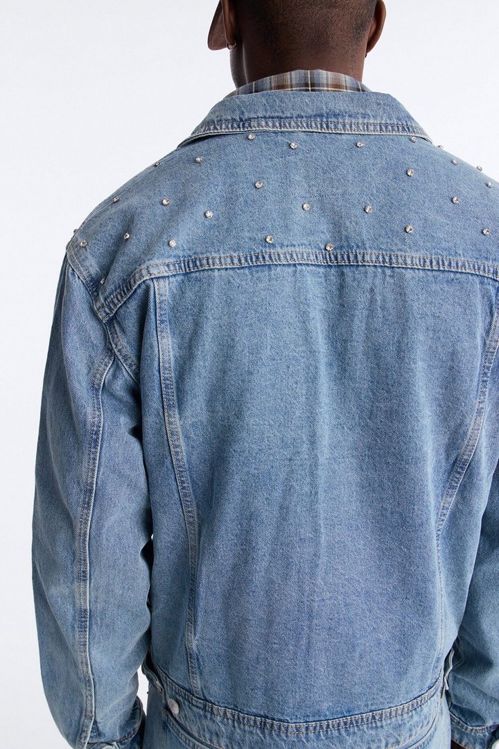 Cropped Street Ice Denim Jacket - Light Wash