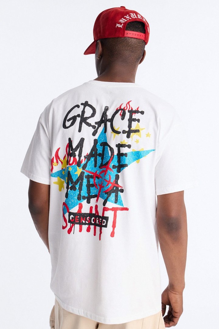 Grace Made Me A Saint Short Sleeve Tee - White