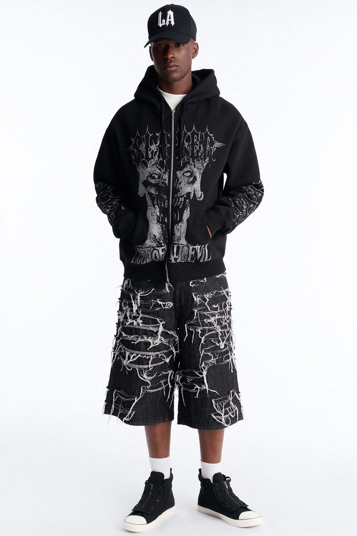 Slayer Tour 1988 Vintage Zip Hoodie - Black Wash
