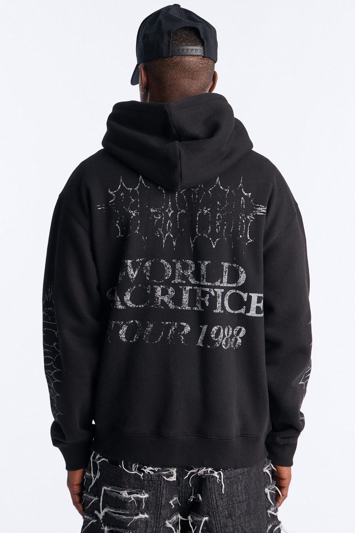 Slayer Tour 1988 Vintage Zip Hoodie - Black Wash