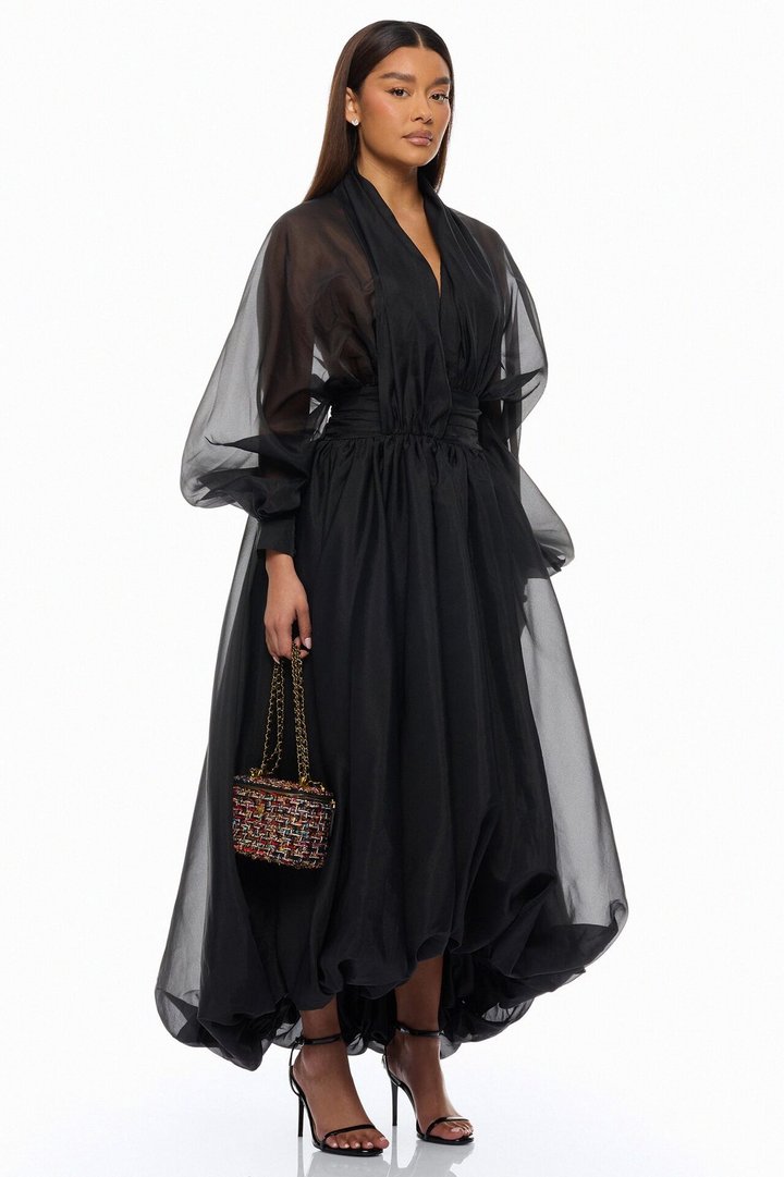 Muse Energy Taffeta Maxi Dress - Black