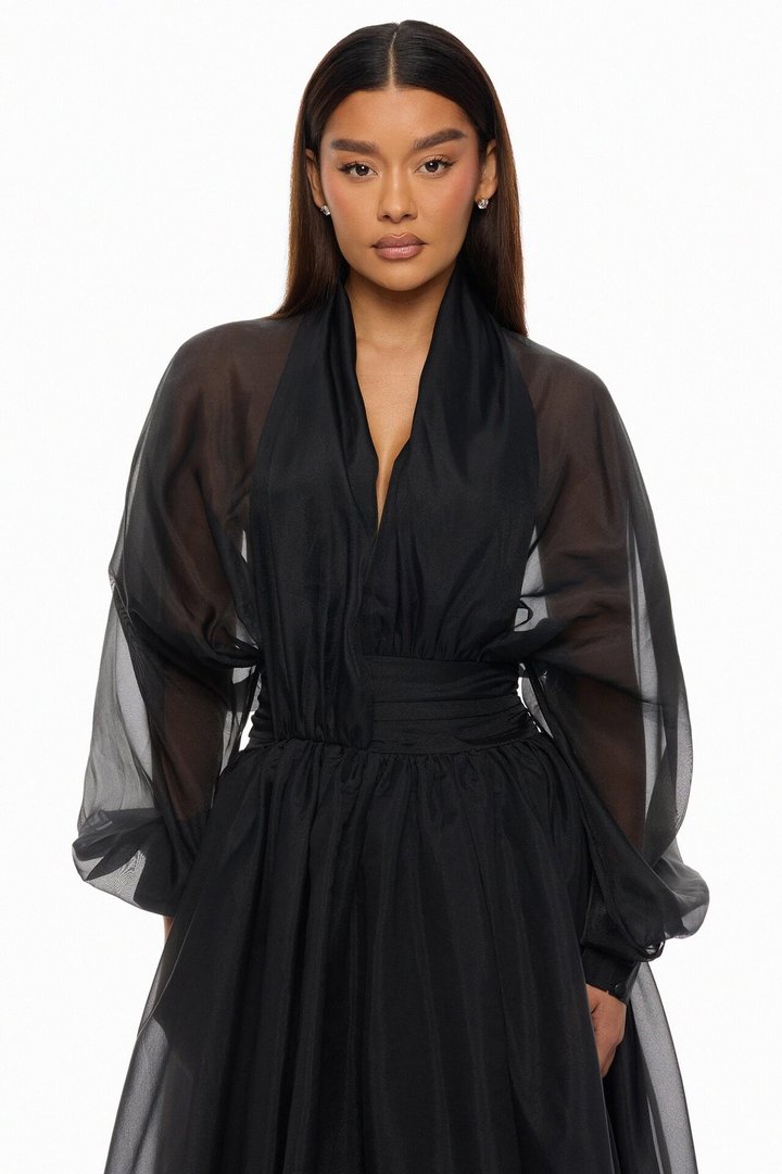 Muse Energy Taffeta Maxi Dress - Black