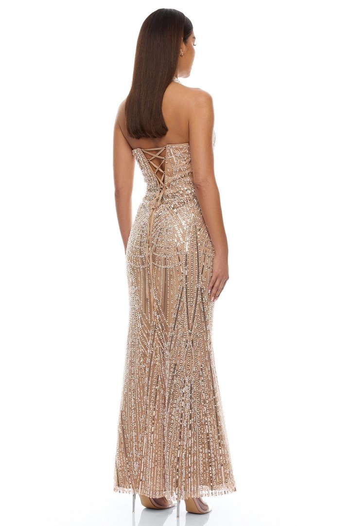 Take Back The Night Embellished Gown - Nude