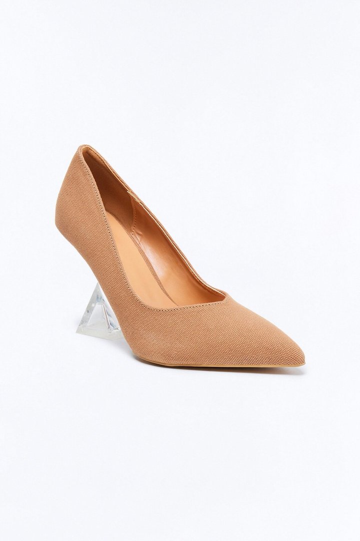 Devondra Clear Heel Pumps - Camel