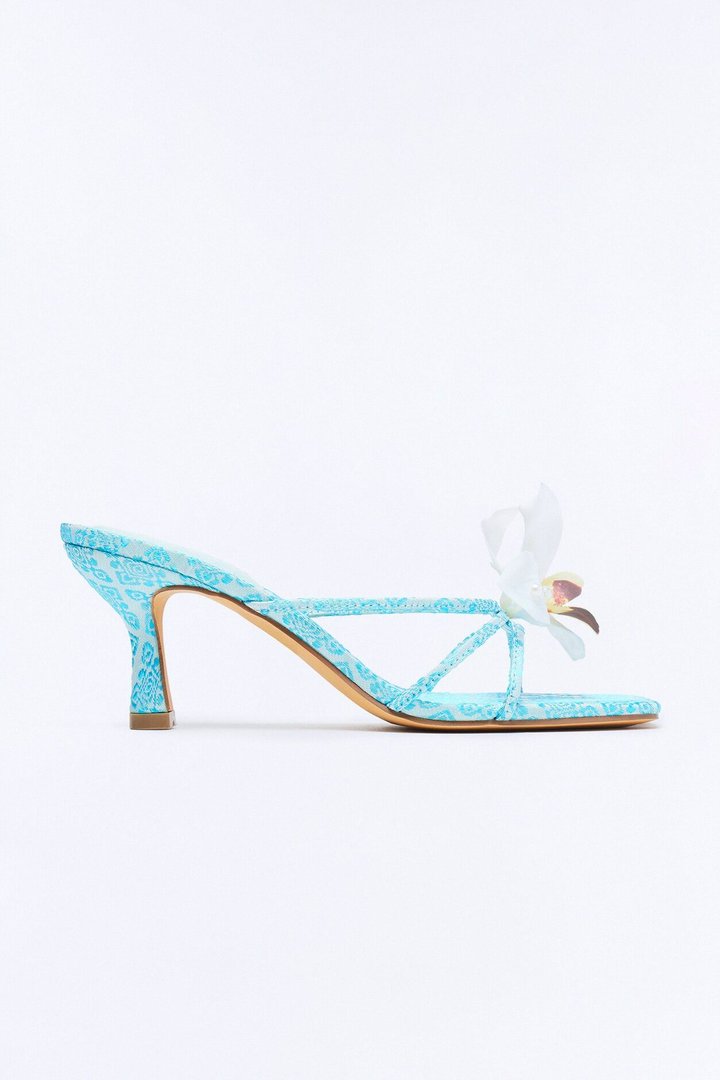 Island Sun Orchid Mules - Turquoise