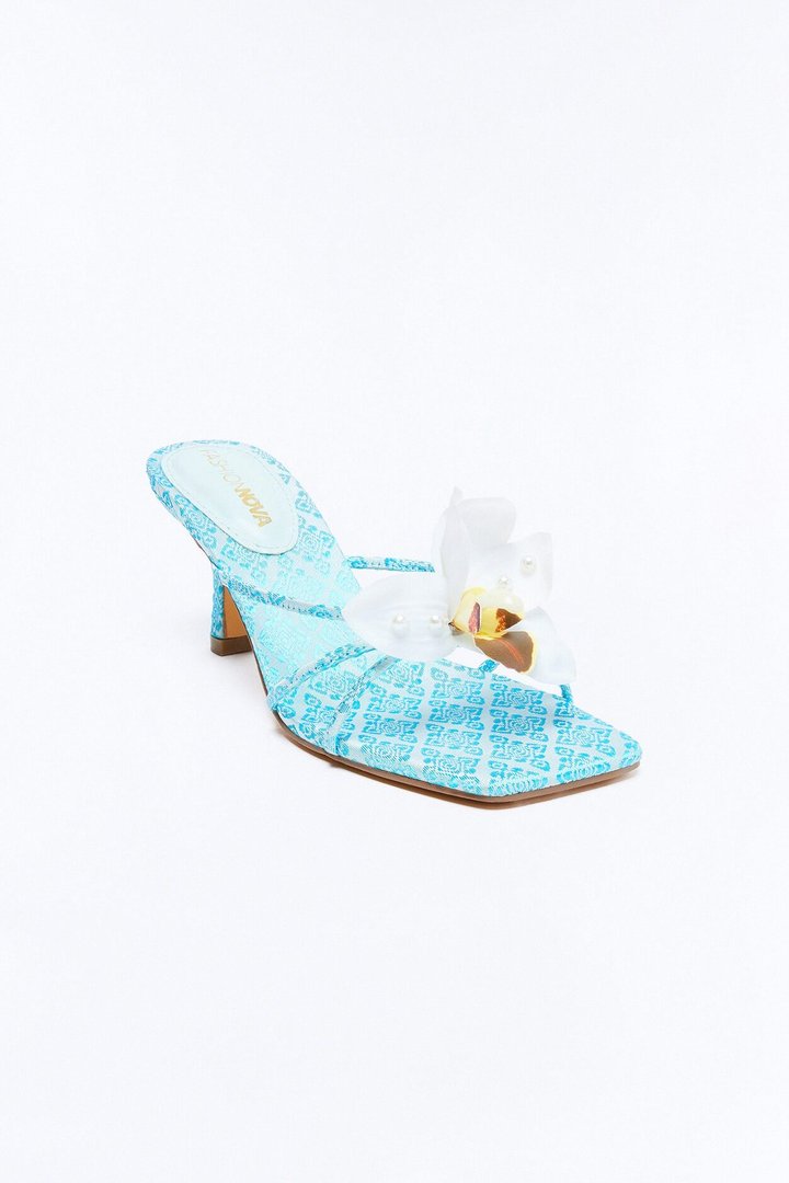 Island Sun Orchid Mules - Turquoise