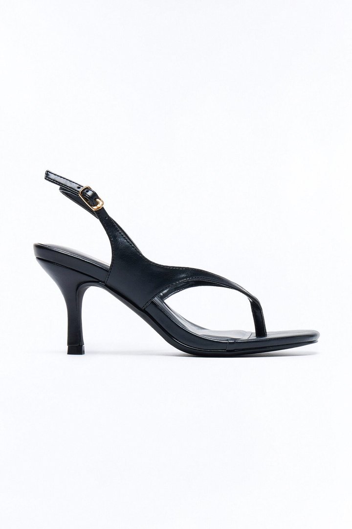 Sonoma Thong Slingback Heels - Black
