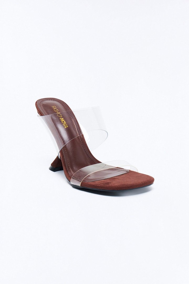 Nitsa Clear Strap Heels - Chocolate