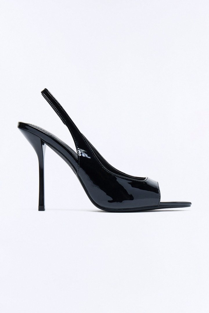 Kailee Slingback Peeptoe Heels - Black