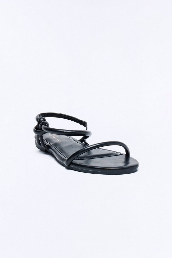 Kira Ankle Strap Sandals - Black