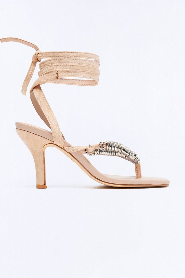 Flexa Thong Wrap Up Heels - Nude