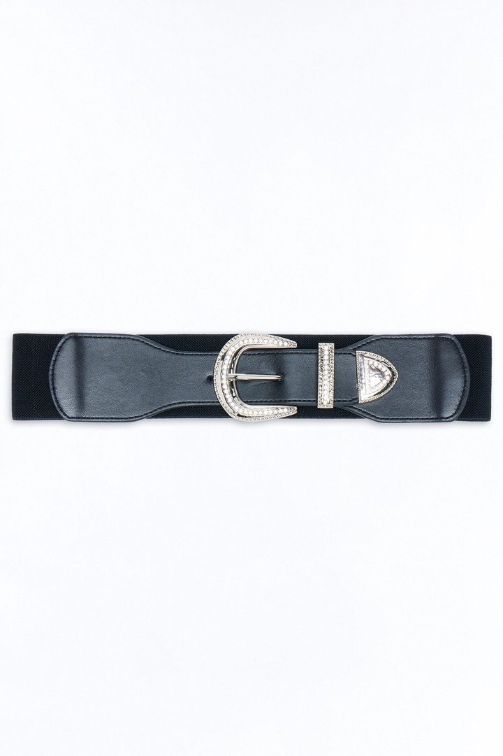 True Feelings Wide Stretch Belt - Black