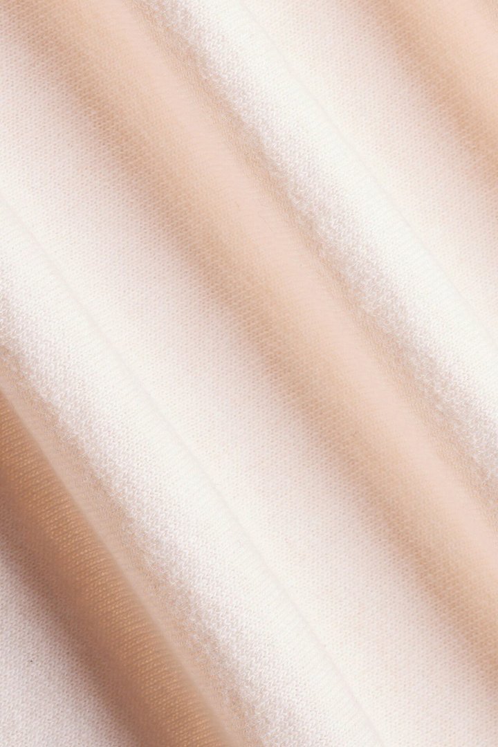 Cotton Jersey Off Shoulder Long Sleeve Crop Top - Oat Milk