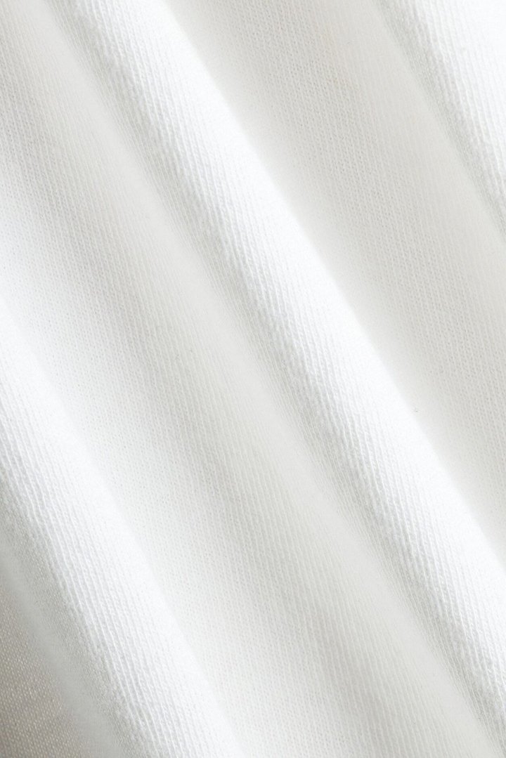 Cotton Jersey Oversized Stitched Short Sleeve Top - Bright White