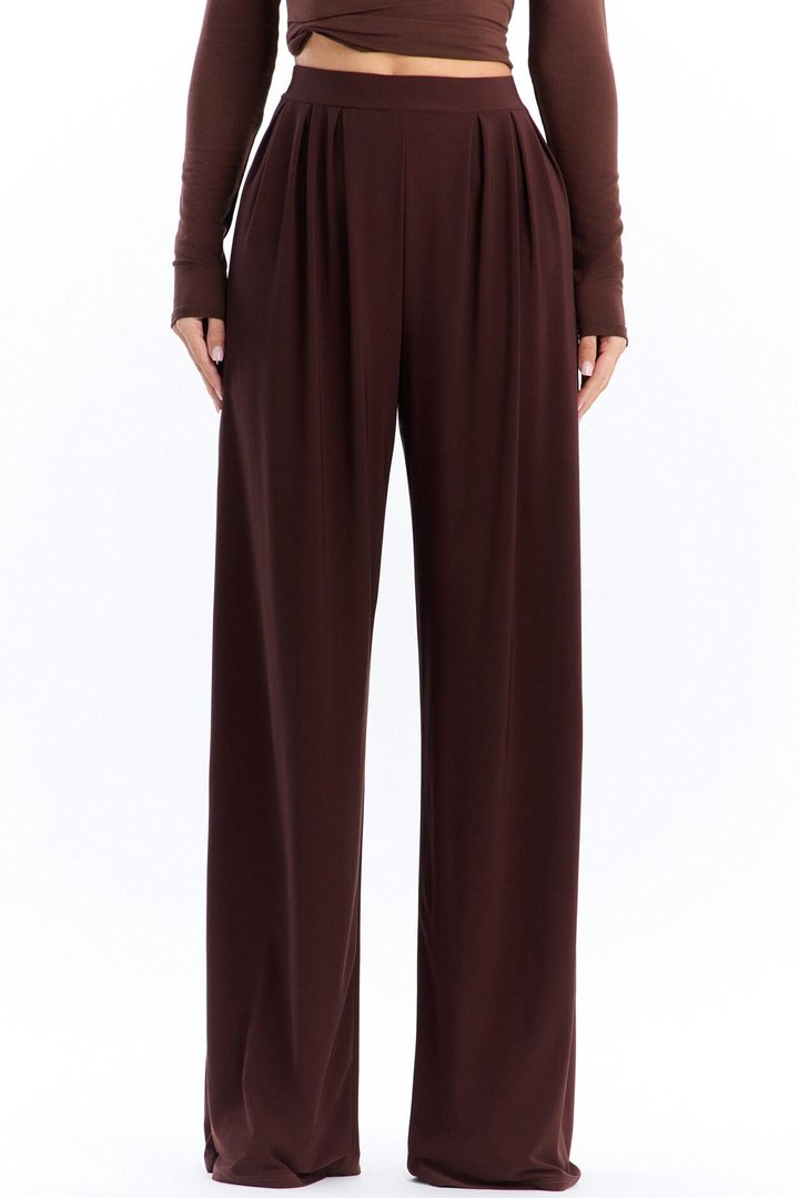 Dottie Slinky Relaxed Wide Leg Pant 32″ - Brown