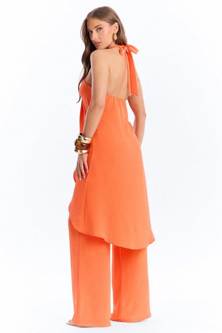 Born For This Halter Pant Set - Orange