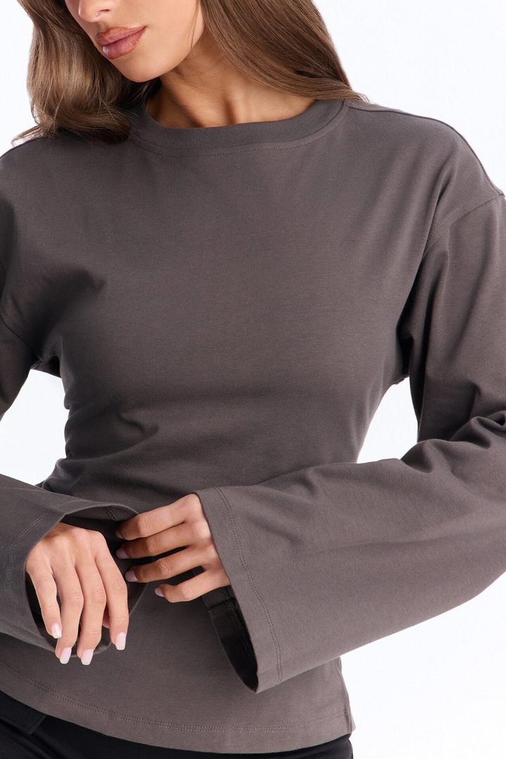 Jayden Fitted Shirt Long Sleeve T-Shirt - Charcoal