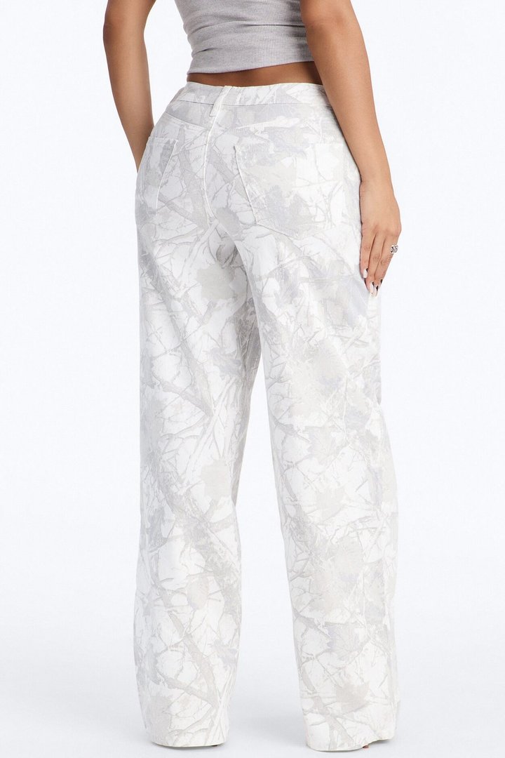 Raffi Mid Rise Camouflage Pant 33″ - Ivory/combo